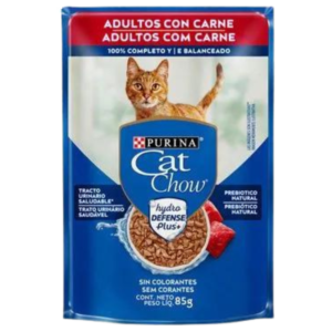 Sachê Cat Chow para Gatos Adultos Sabor Carne - 85 GRS